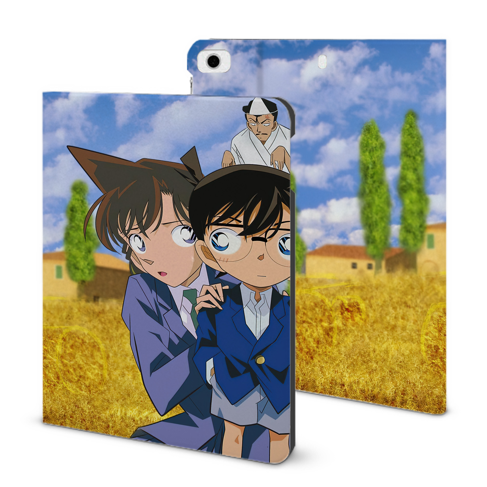 （画像用） 名探偵コナン Detective Conan IPad ケース ブック型 PUレザー TPU 耐衝撃 軽量 薄型 ペン収納なし 全面保護 IPad 各モデル対応